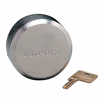 Keyed Padlock 1 23/32 in Round Silver