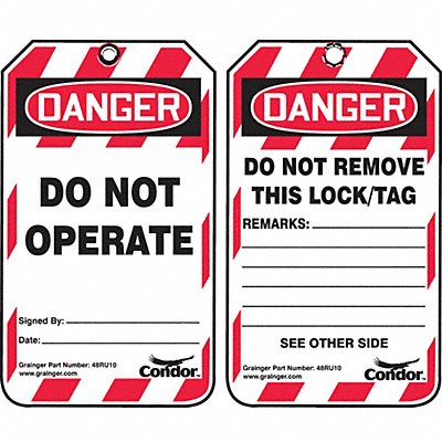 Lockout Tag Danger Do Not Operate PK10