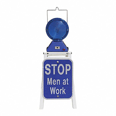 LED Stop Sign Aluminum Blue White