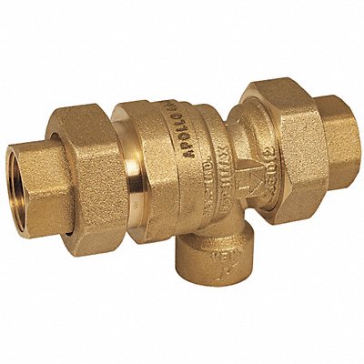 Dual Check Valve w/ Port Brass 3/4 FNPT