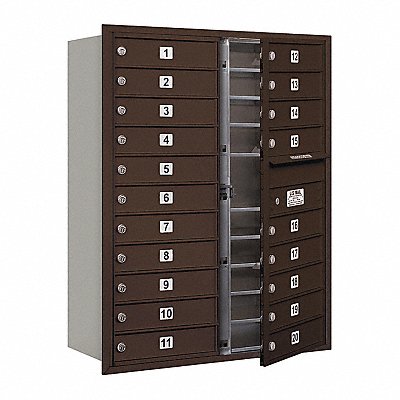 Mailbox 4C 20 Doors Bronze 41in H 145 lb