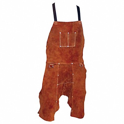 24X48 Dk Brwn Lth Sl Bib Apron