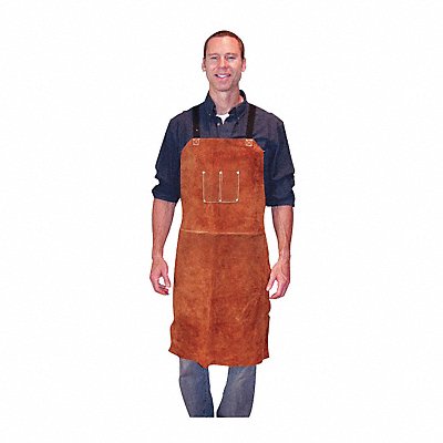 24X36 Lth Dk Brwn Bib Apron