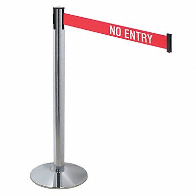 Barrier Post Rd/White Belt Text No Entry