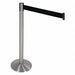 Barrier Post SS Blk Belt Cast Iron Base