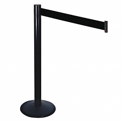 Barrier Post Blk Blk Belt Aluminum Post