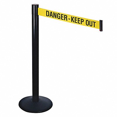 Barrier Post Black Ylw/Blk Text 40 in H