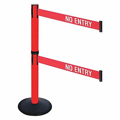 Barrier Post Red/White Belt Text 40in. H