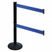 Barrier Post Blk Blue Belt 2 Belts 40inH
