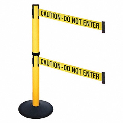 Barrier Post 40 in H Yellow/Black Text