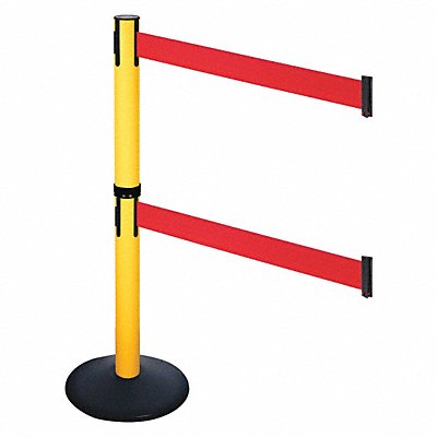 Barrier Post Blk Red Belt 2 Belts 40in H