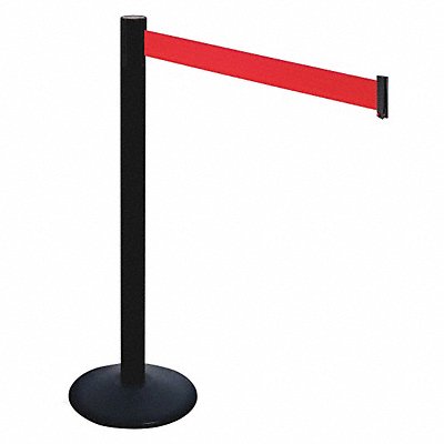 Barrier Post PVC Post Red Belt w/Base