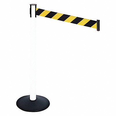 Barrier Post PVC Post Black/Yellow Belt