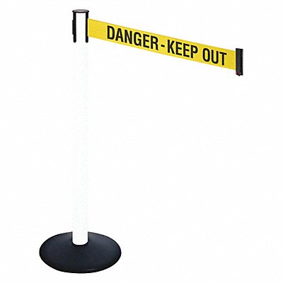 Barrier Post PVC Post Yellow/Black Text