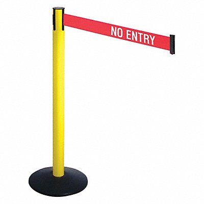Barrier Post Black 3 in Belt W No Entry