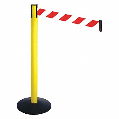 Barrier Post Red/White Belt Sloped 40inH