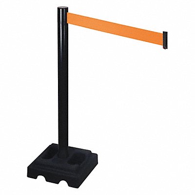 Barrier Post Black Orange Belt Square
