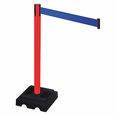 Barrier Post Black Blue Belt Square