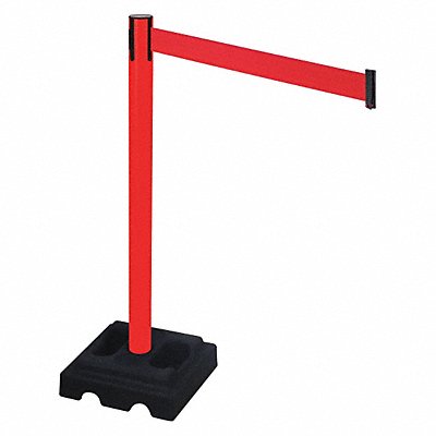 Barrier Post Blk Red Belt 10 ft Belt L