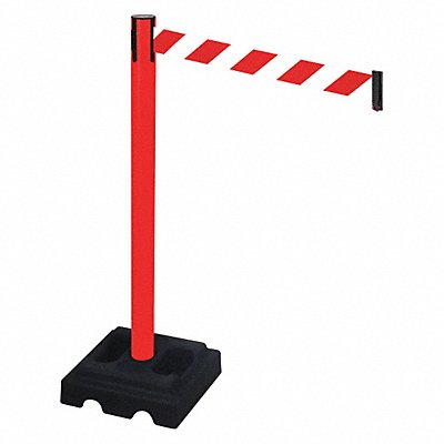 Barrier Post Black Red/White Belt