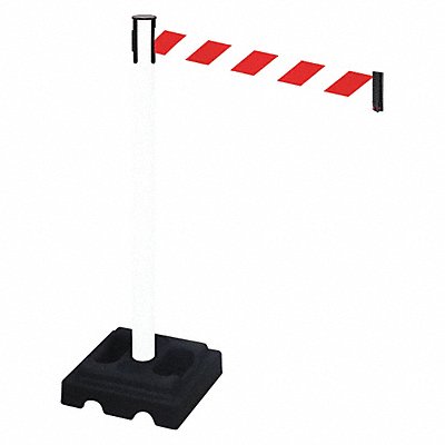 Barrier Post Black Post Red/White Belt