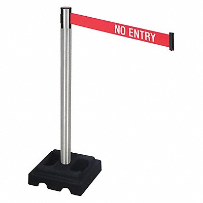 Barrier Post Satin SS No Entry Square