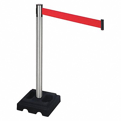 Barrier Post Satin SS Red Belt Square