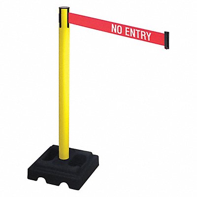 Barrier Post Blk No Entry Square