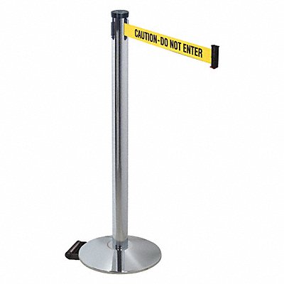 Barrier Post Gray Ylw/Blk Text 40 in H