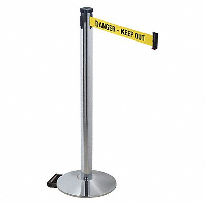 Barrier Post Gray Ylw/Blk Txt 2in Belt W