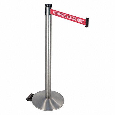 Barrier Post Satin SS Rd/White Belt Text