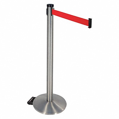 Barrier Post Red Belt w/Wheels Sloped