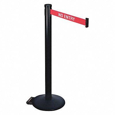 Barrier Post 40inH 2 in Belt W No Entry