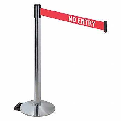 Barrier Post Gray w/Wheels No Entry