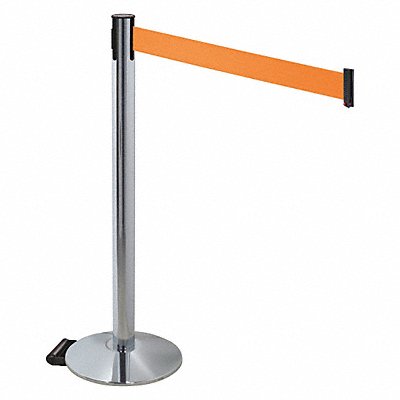 Barrier Post Gray Orange Belt w/Wheels