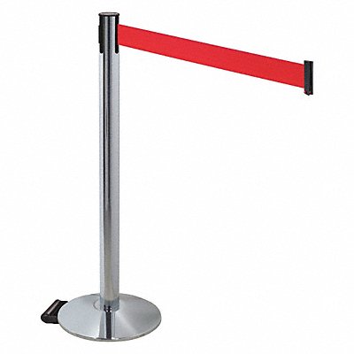 Barrier Post Gray Red Belt w/Wheels