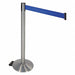 Barrier Post Satin SS Blue Belt w/Wheels