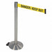 Barrier Post Gray w/Wheels Ylw/Blk Text