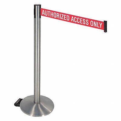 Barrier Post w/Wheels Rd/White Belt Text
