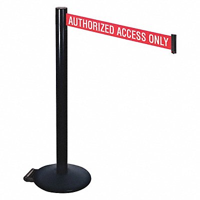 Barrier Post Black w/Wheels 3 in Belt W