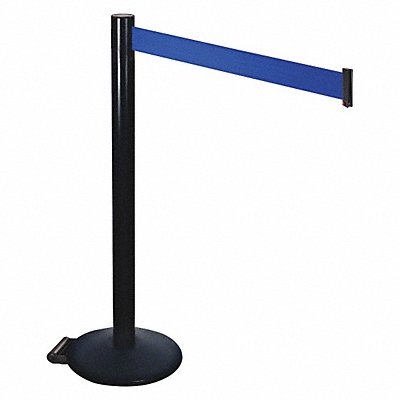 Barrier Post Black Blue Belt w/Wheels