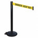 Barrier Post Black w/Wheels Ylw/Blk Text