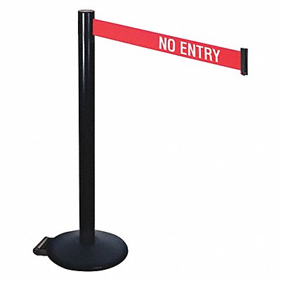 Barrier Post Black 40 in H No Entry
