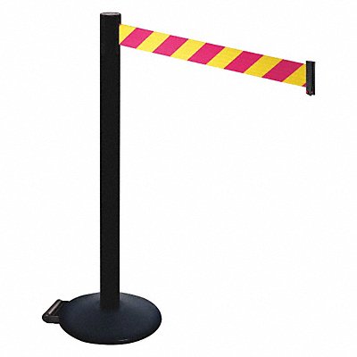 Barrier Post Magenta/Ylw Belt w/Wheels