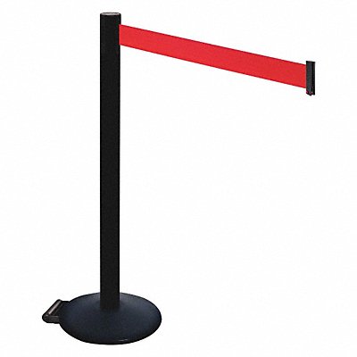Barrier Post PVC Post Red Belt w/Wheels