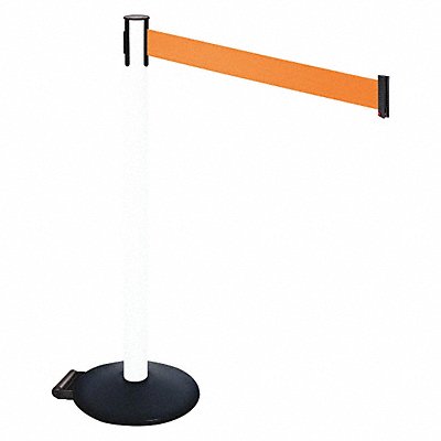 Barrier Post PVC Post Black Orange Belt