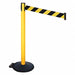 Barrier Post Black/Yellow Belt w/Wheels