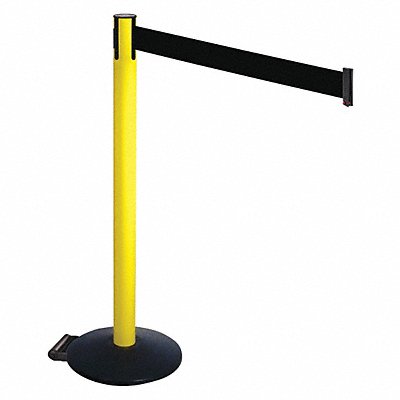 Barrier Post Black Black Belt w/Wheels