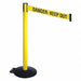 Barrier Post Black w/Wheels Ylw/Blk Text