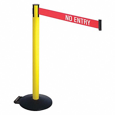 Barrier Post Blk w/Wheels 40inH No Entry